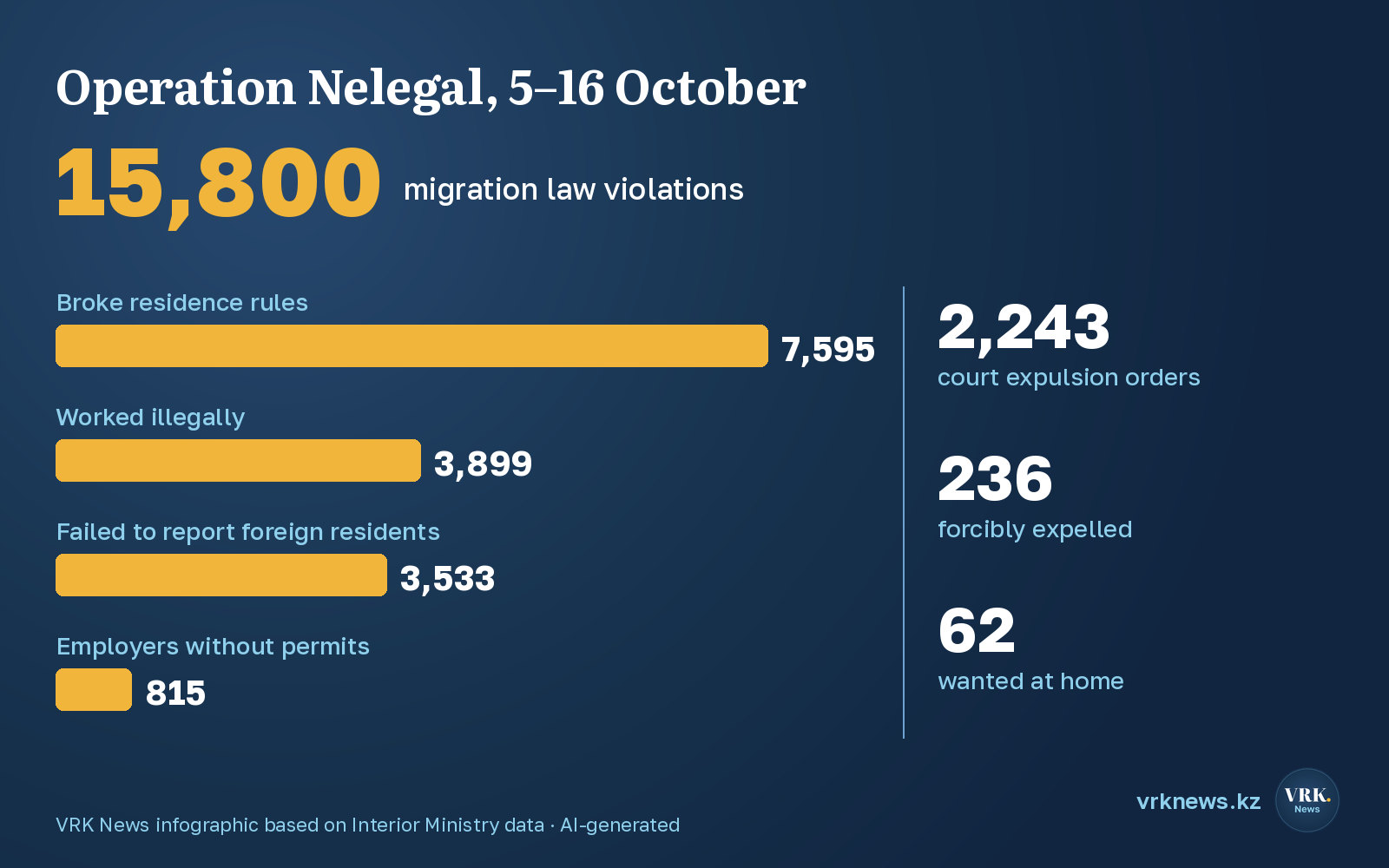 Infographic: results of Operation Nelegal by type of violation