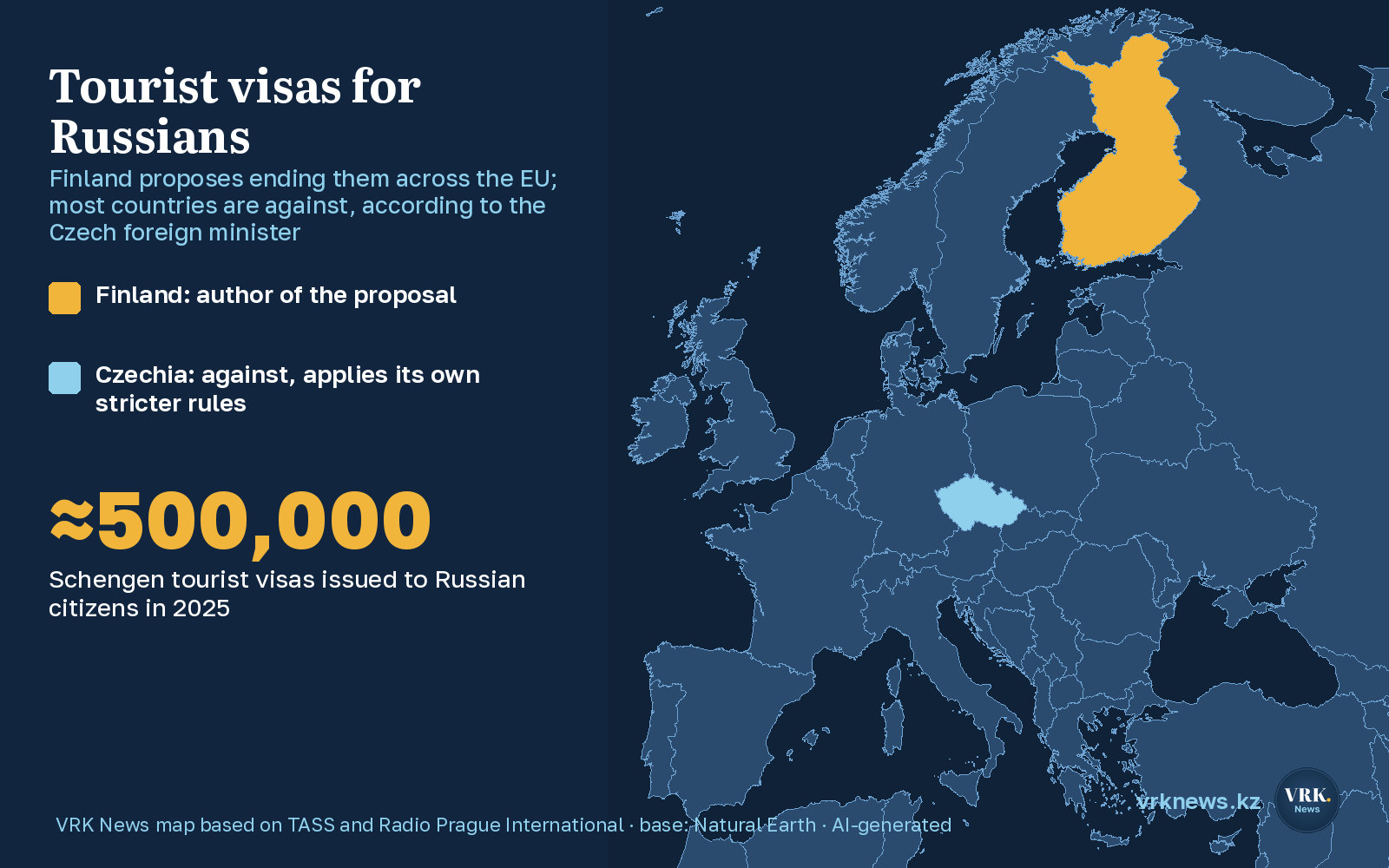 Map of Europe: Finland and Czechia in the dispute over tourist visas for Russians