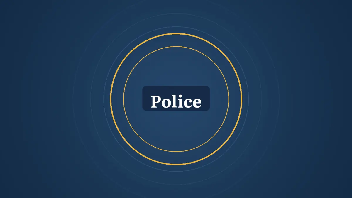 Graphic: rings and the words Police