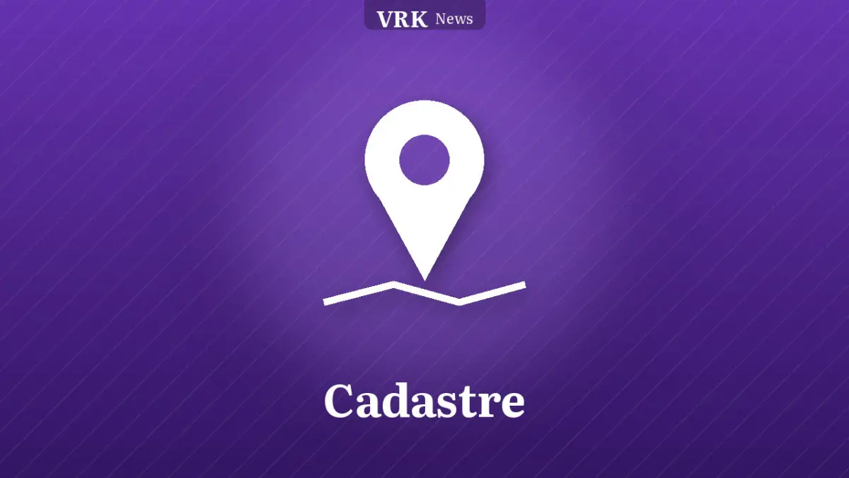 Graphic: a map pin and the words Cadastre