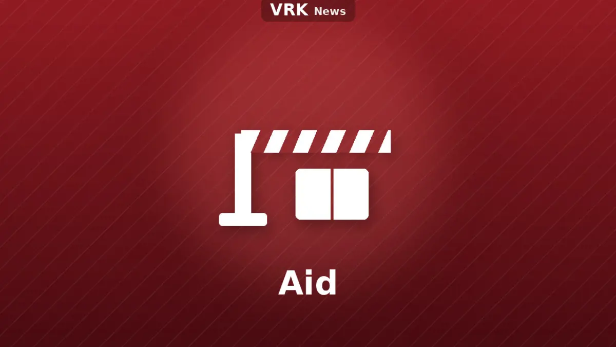 Graphic: a barrier and the word Aid