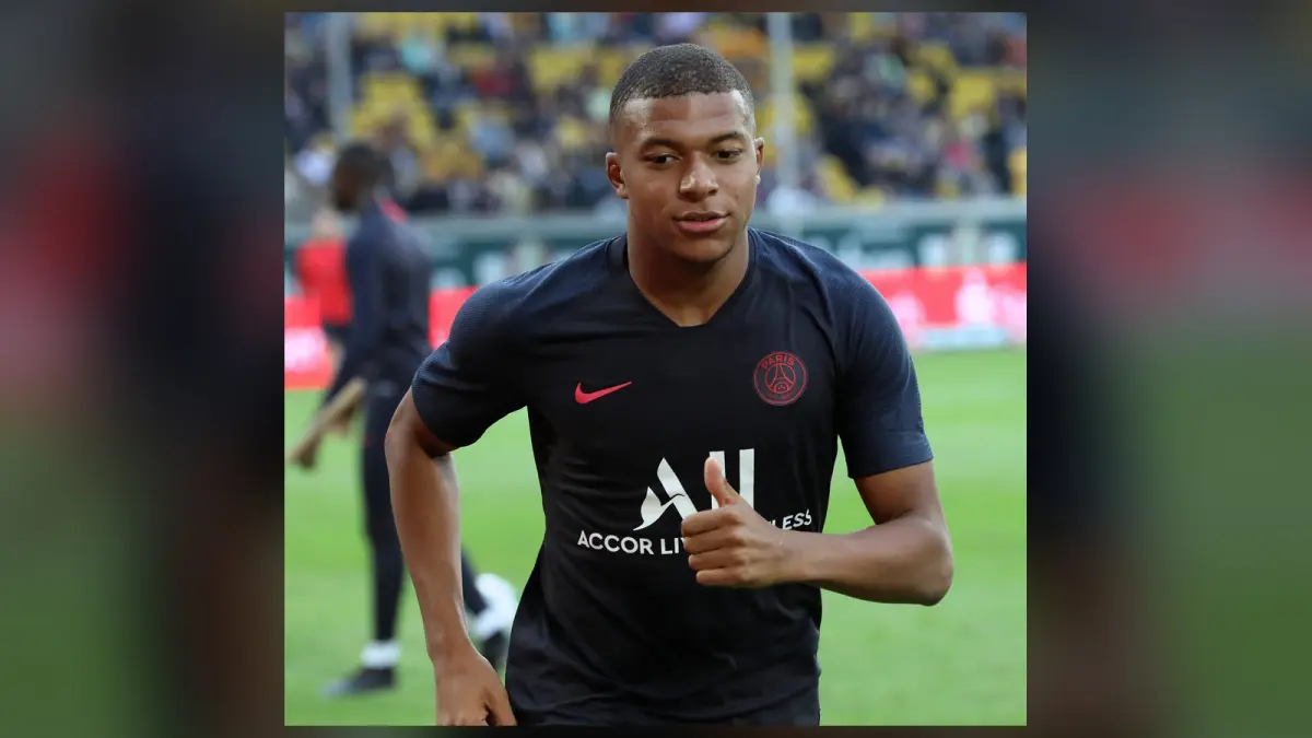 Kylian Mbappé playing for Paris Saint-Germain in Dresden, July 2019