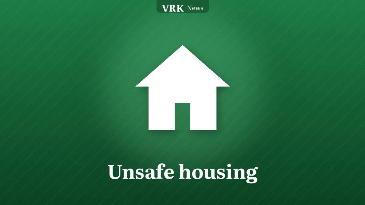 Graphic: a house and the words Unsafe housing