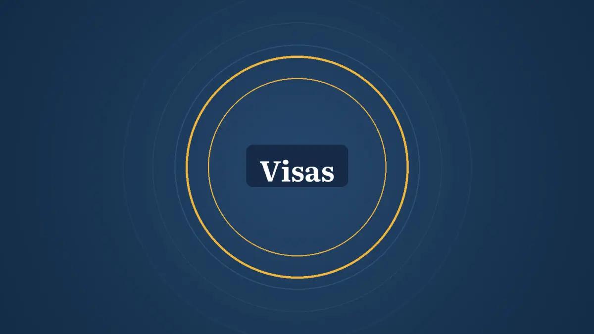 Graphic: rings and the words Visas