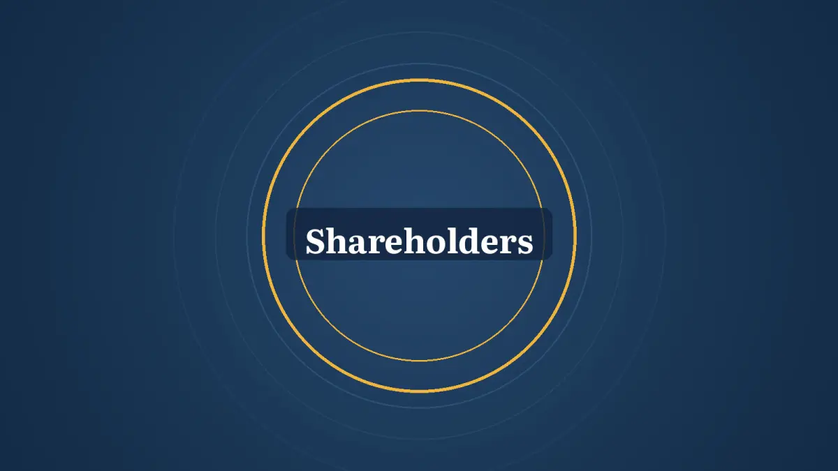 Graphic: rings and the word Shareholders