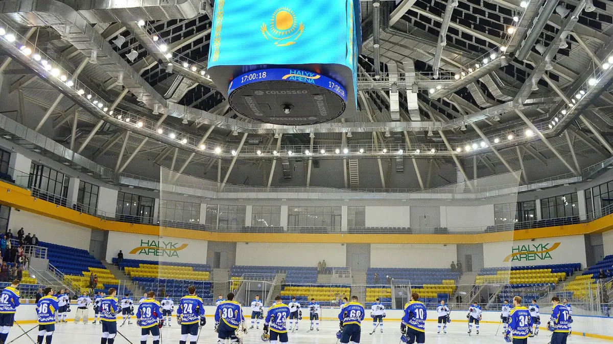 A hockey match at Halyk Arena in Almaty