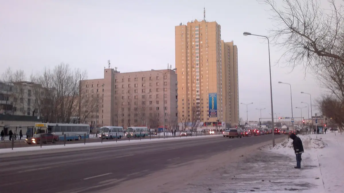 Зимняя улица в Астане