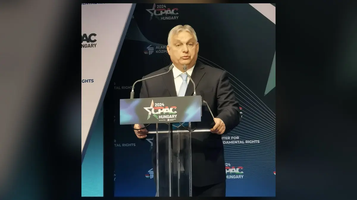Виктор Орбан на конференции CPAC в Венгрии, 2024 год