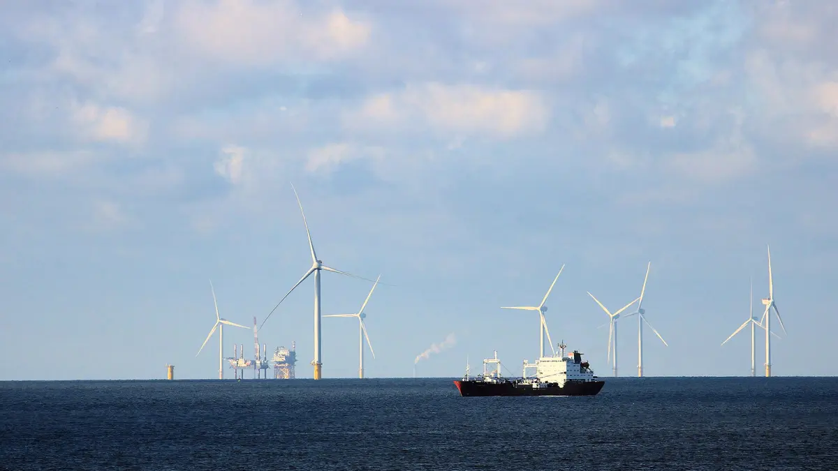 An oil tanker in the North Sea