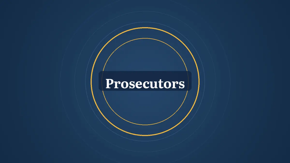Graphic: rings and the word Prosecutors