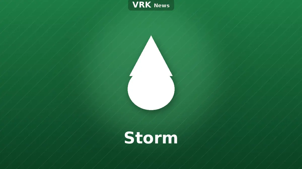 Graphic: a drop and the word Storm