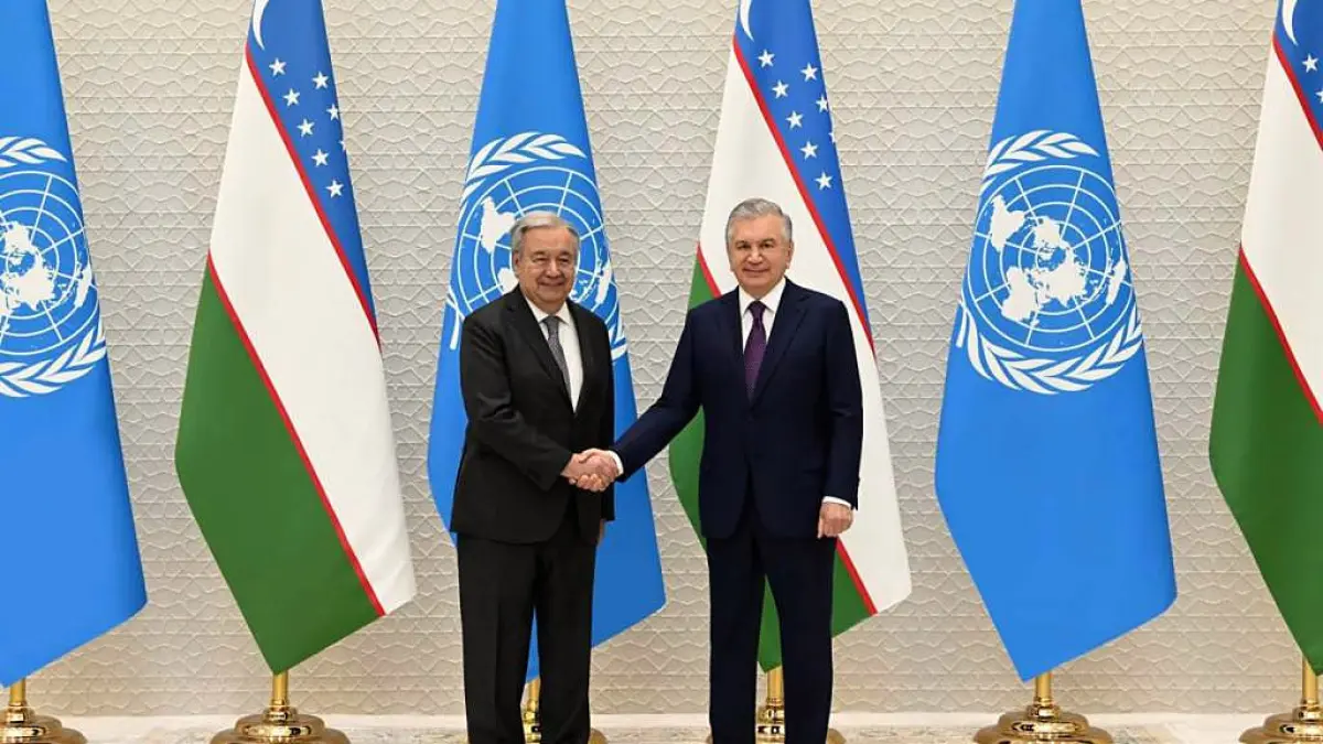 Shavkat Mirziyoyev and UN Secretary-General António Guterres