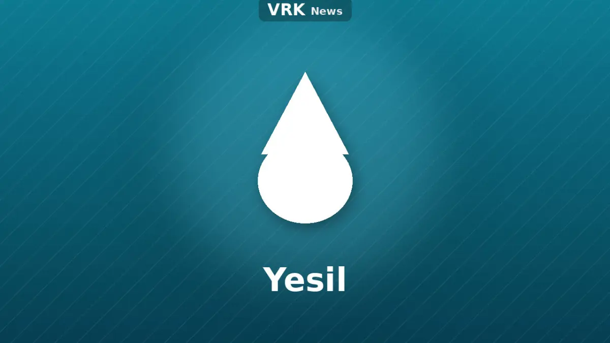 Graphic: a drop and the words Yesil