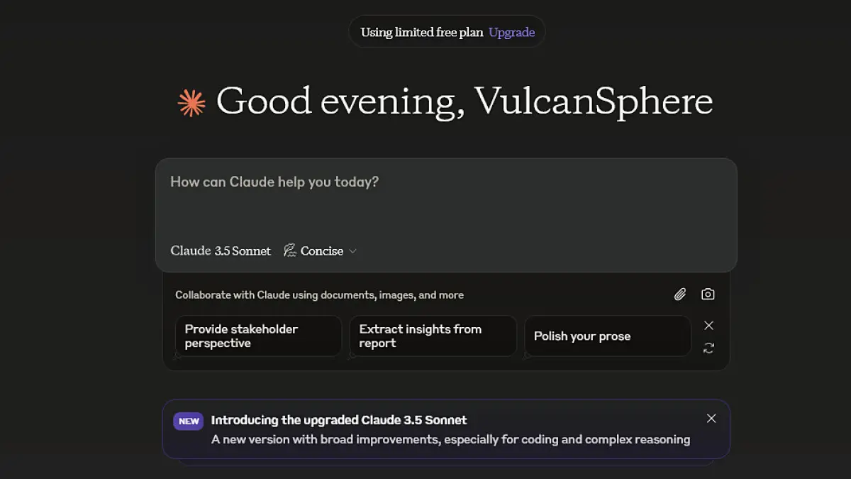 The Claude website, screenshot