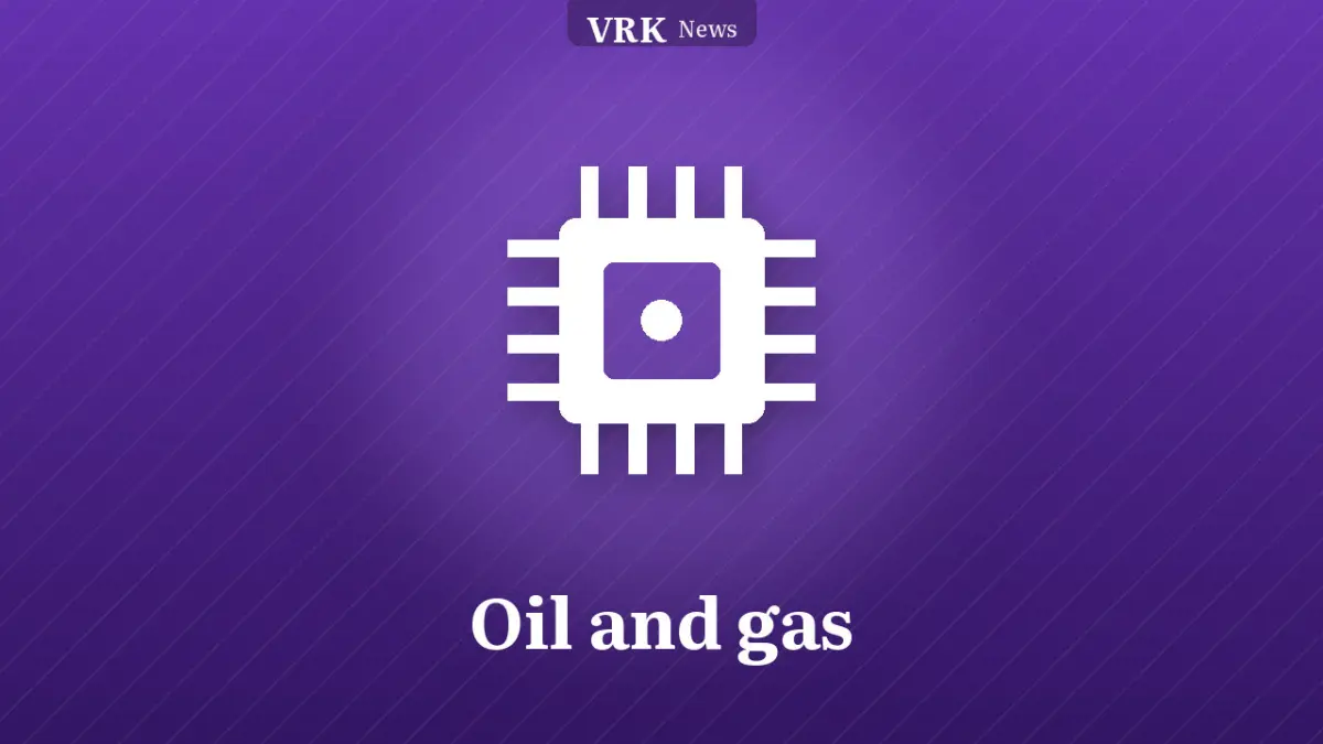 Graphic: a microchip and the words Oil and gas