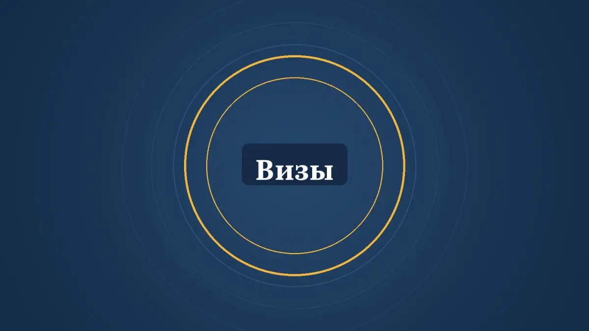 Графика: кольца и надпись «Визы»
