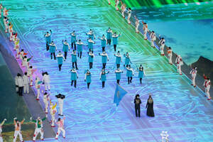 Сборная Казахстана на церемонии открытия Олимпиады в Пекине 