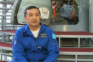 Первый космонавт независимого Казахстана Айдын Аимбетов дал предполетную пресс-конференцию 