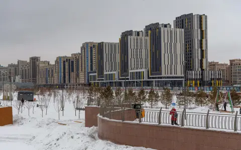 Новый жилой квартал в Астане, февраль 2019 года