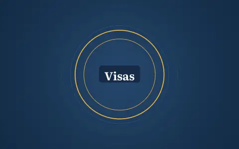 Graphic: rings and the words Visas