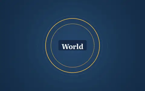 Graphic: rings and the word World
