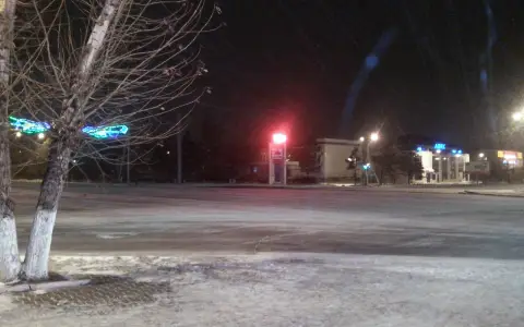 Экибастуз зимней ночью, январь 2015 года