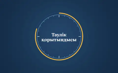 Графика: «Тәулік қорытындысы» деген жазуы бар тәулік циферблаты