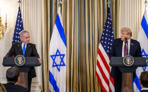 Дональд Трамп и Биньямин Нетаньяху в Белом доме, сентябрь 2025 года