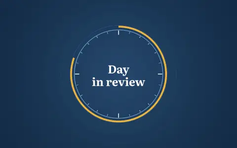 Graphic: a day dial with the words Day in review