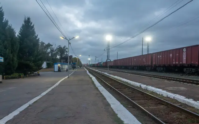 Станция Аягоз на рассвете