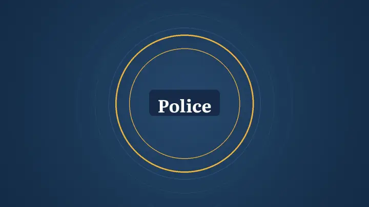 Graphic: rings and the words Police
