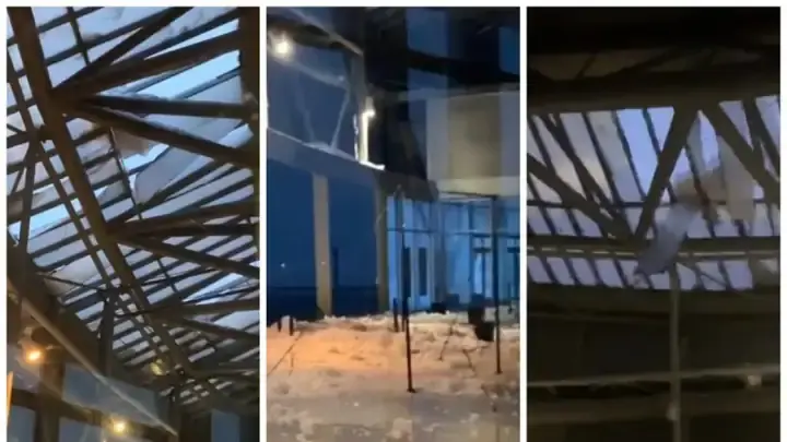 Спасатели объяснили обрушение кровли в Astana Arena
