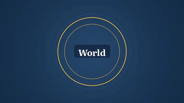 Graphic: rings and the word World