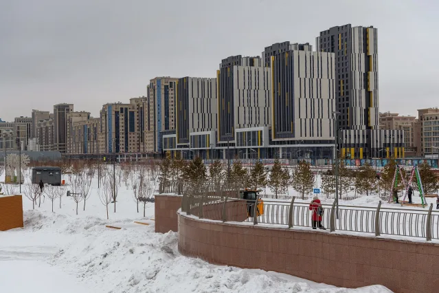 A new residential quarter in Astana, February 2019