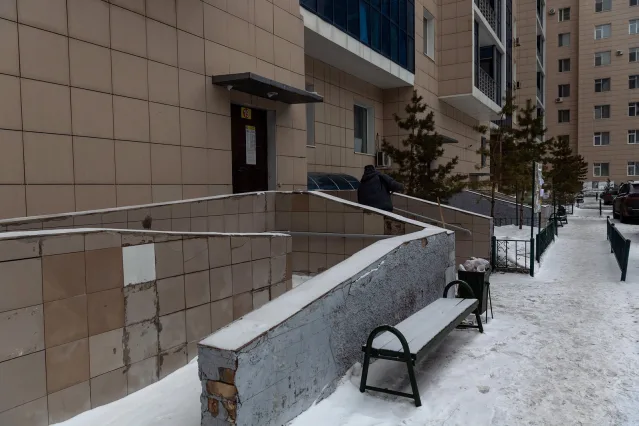 A residential courtyard in Astana, winter 2019